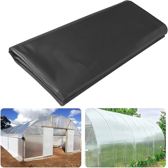 Stevige Zwarte Broeikasfolie 2M x 3M Polyethyleen Tuinfolie Isolatie