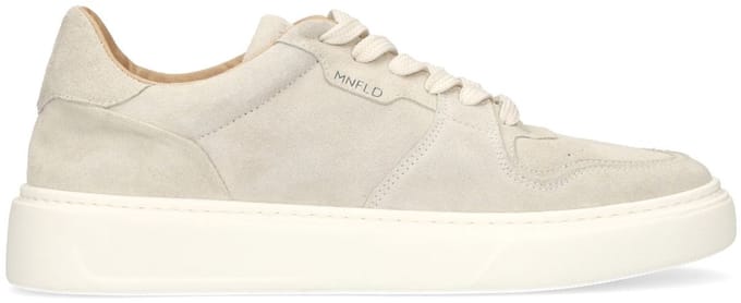 Manfield - Heren - Licht grijze suède sneakers - Maat 41