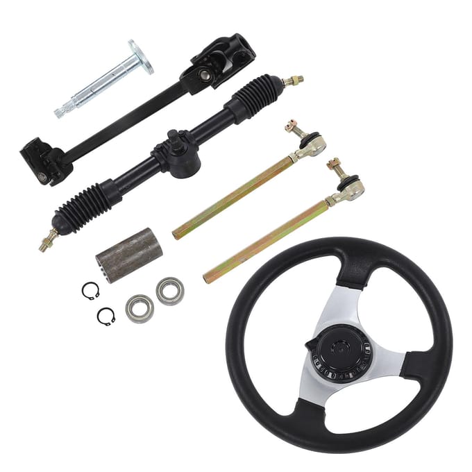 Ensemble Volant de Kart Réglable Diamètre 300mm 11.8in pour Moteurs 150cc‑250cc gray