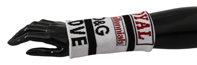 Dolce & Gabbana Multicolor Wool Knit D & G Love Polsband Heren Wrap