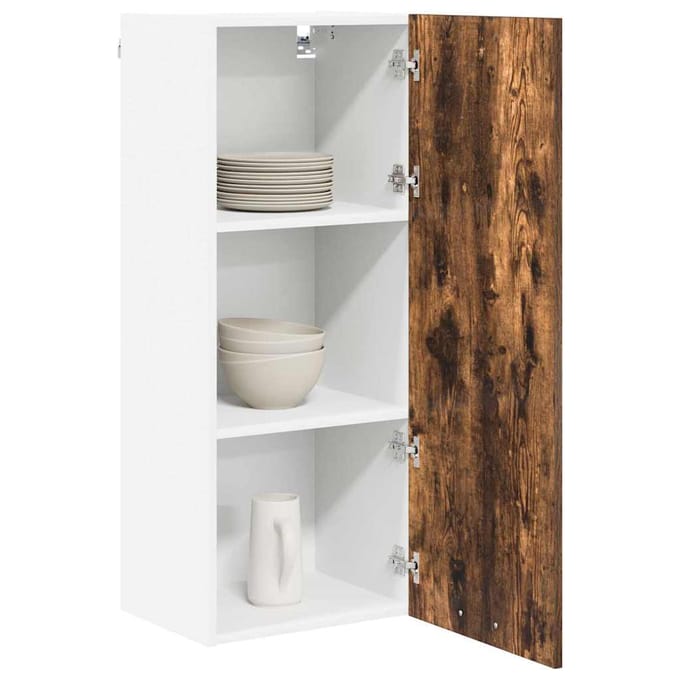 vidaXL - Hangkast - Gerookt - eiken - 40 - x - 31 - x - 100 - cm - Bewerkt - hout