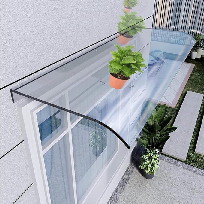 Naamluifel voor Deur en Raam - Verlengbare Polycarbonaat Luifel met UV-bescherming