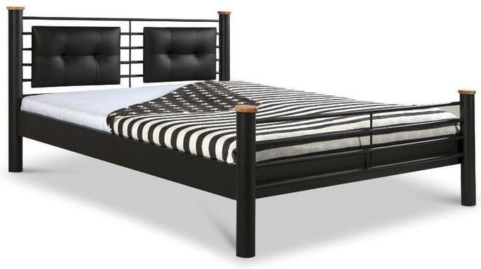 Bed Box Wonen Luna metalen bed Zwart 160x200 cm