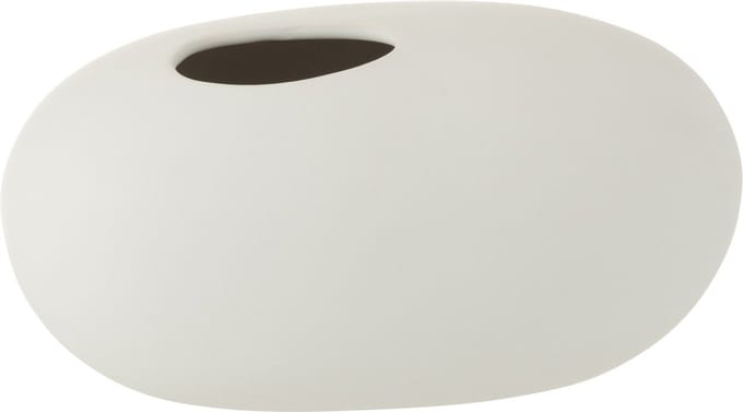J-Line vaas Ovaal - keramiek - wit - large - Ø 15 cm