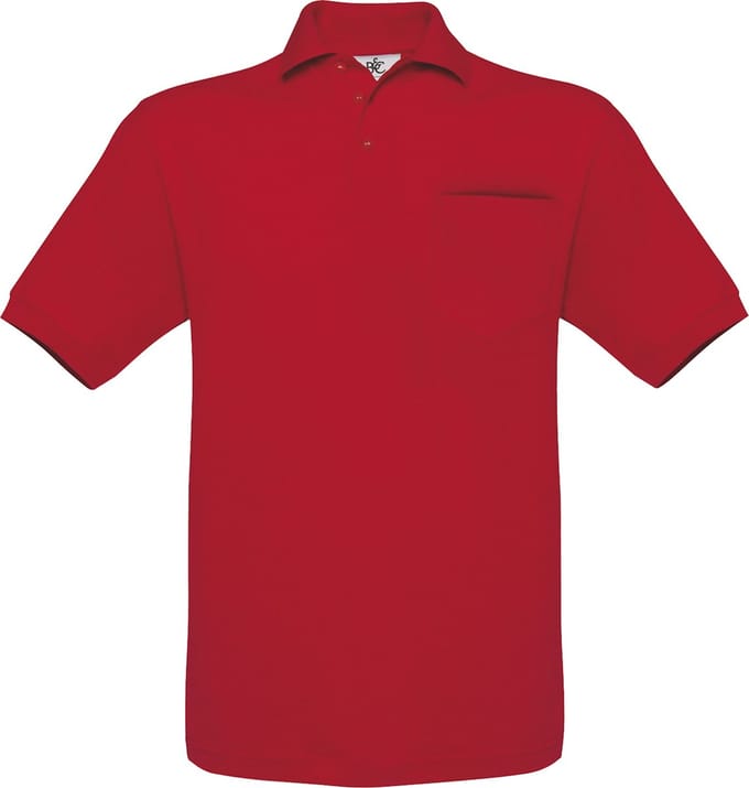 Unisex Polo Safran Pocket merk B&C Rood maat M