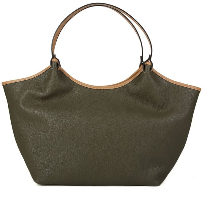 Giulia Monti Tote Bag Leger Groen Beige