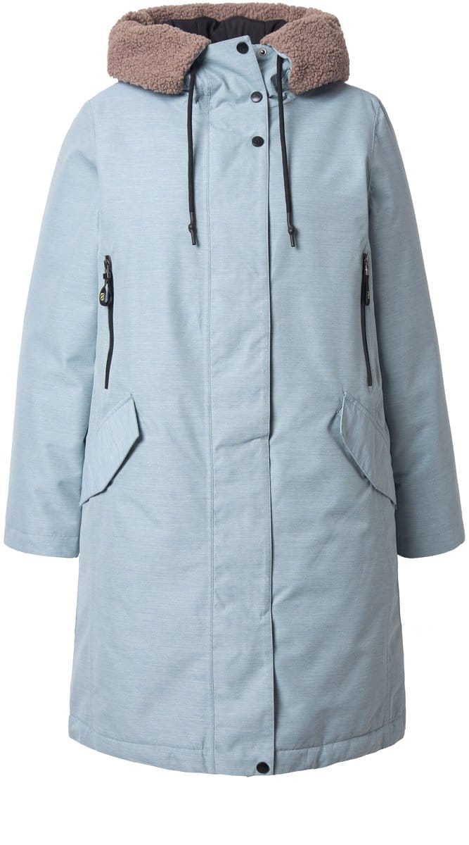 Laurasøn - Dames - Functionele jas capuchon met teddy rand rits - Retro marine - Maat 48+