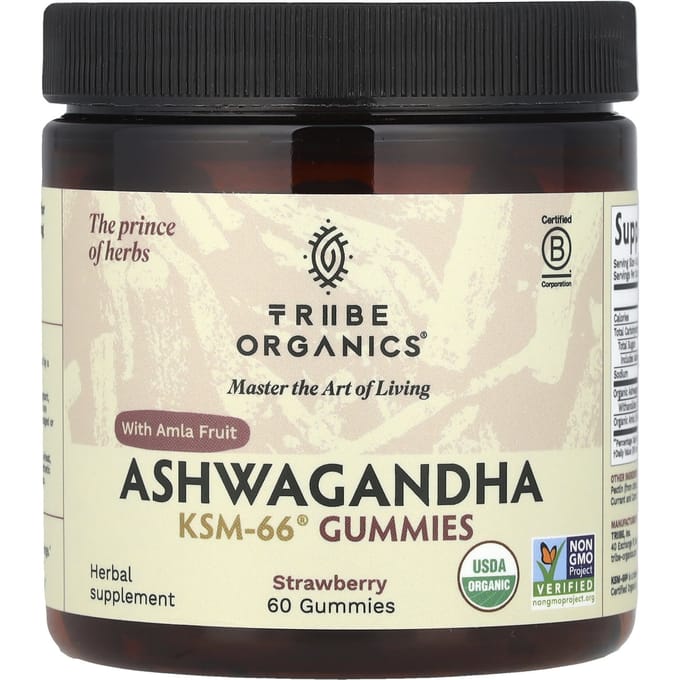 Ashwagandha Ksm-66® avec Fruit d'Amla, Saveur Fraise, 60 Gommes