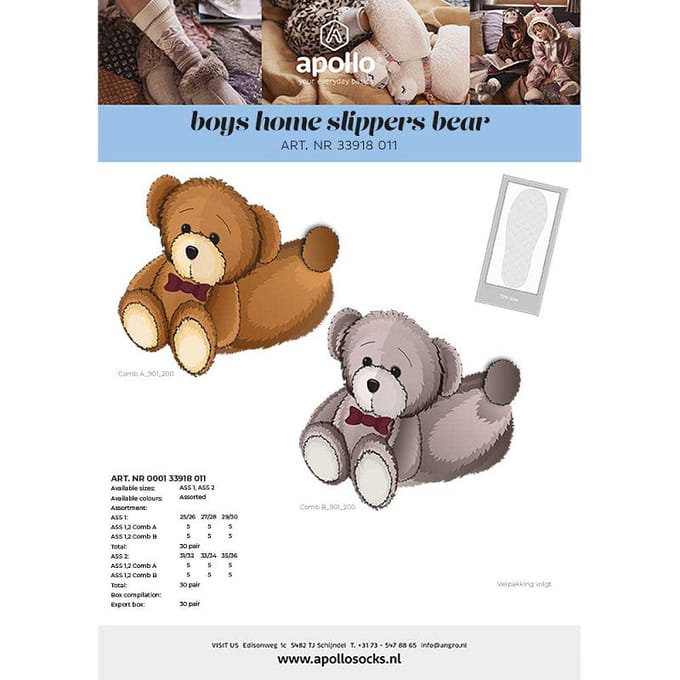Dieren sloffen kinderen - Beer - Unisex - Bruin / 35/36