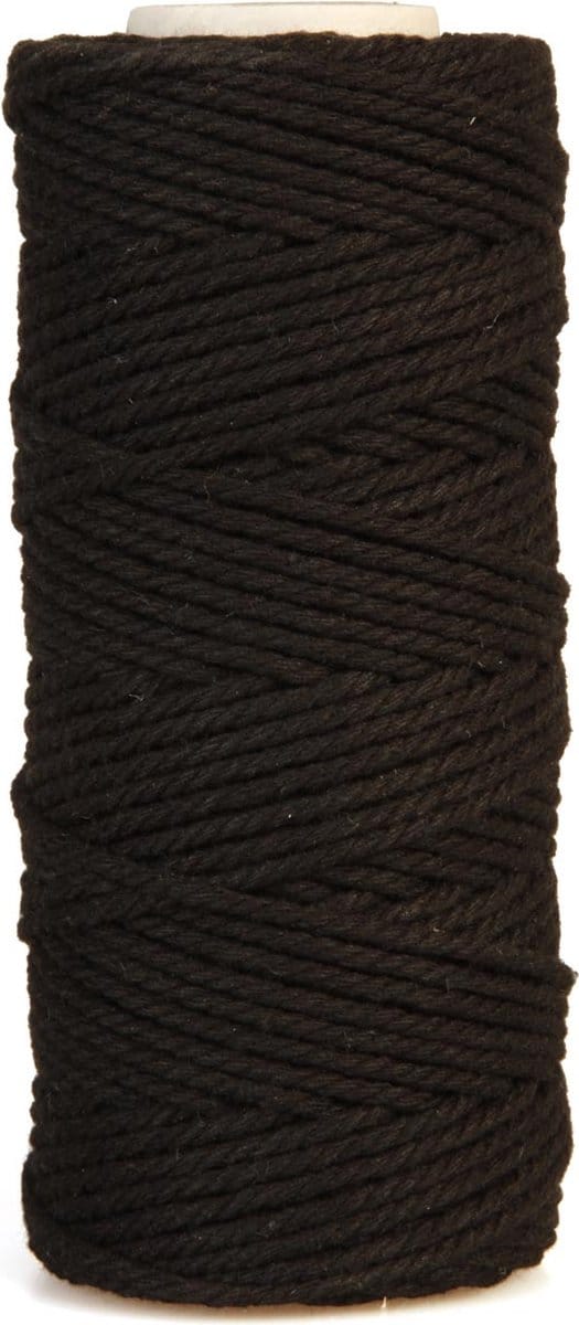 Bouhon macramétouw 200 g | ca.130 m | dikte: 2 mm | zwart