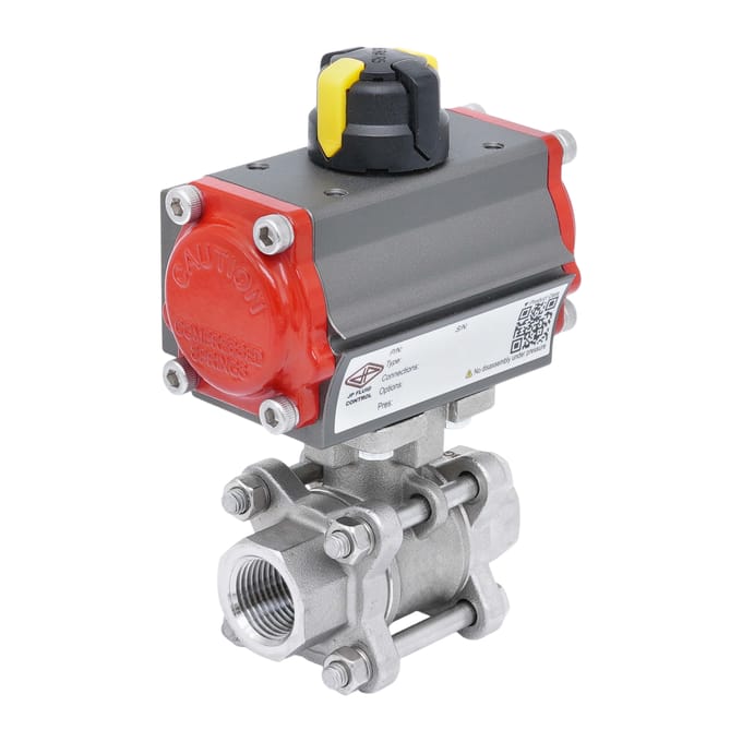 Pneumatische Kogelkraan G1 1/4'' RVS Dubbelwerkend