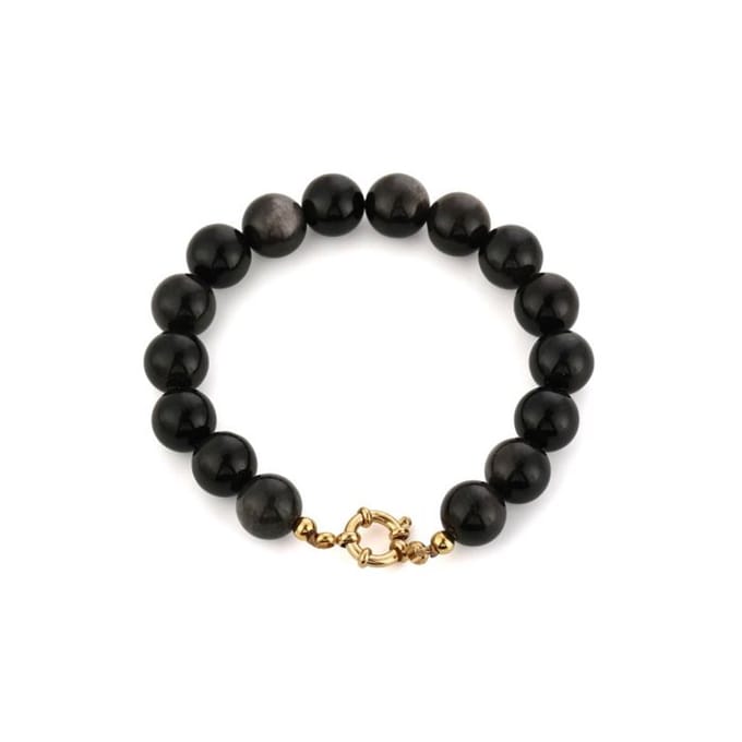 Bijoutheek Armband (Sieraad) Kralen Stenen Black