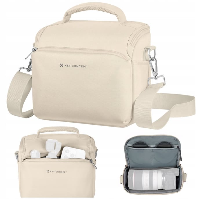 K&F Concept - Cameratas - Schoudertas Beige - Compact & Stijlvol