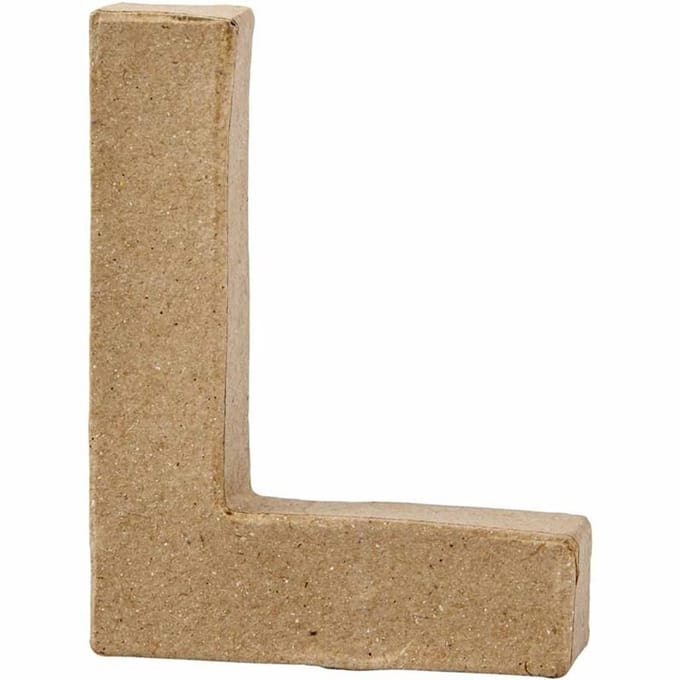 Letter, L, H: 10 cm, B: 7,5 cm, dikte 1,7 cm, 1 stuk