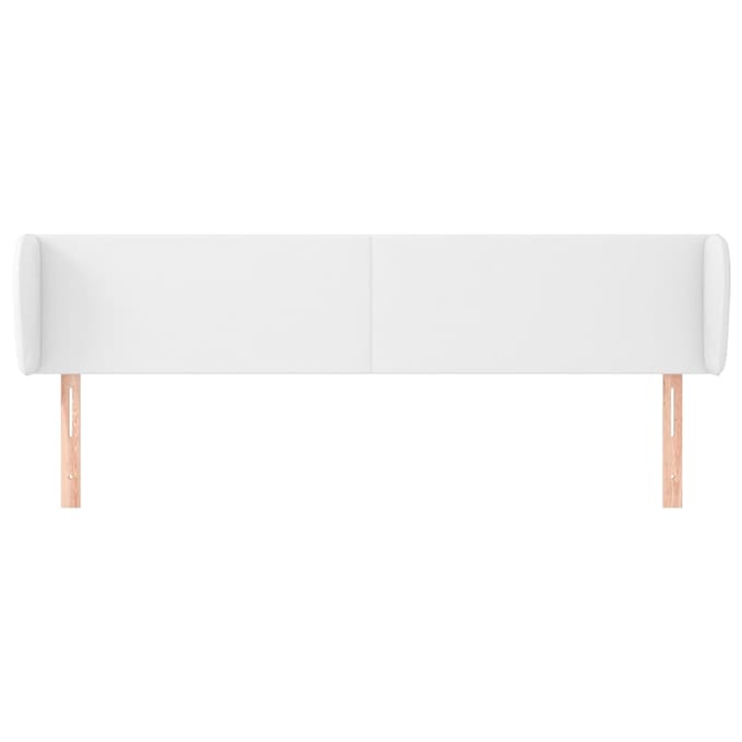 vidaXL - Hoofdbord - met - randen - 183x23x78/88 - cm - kunstleer - wit
