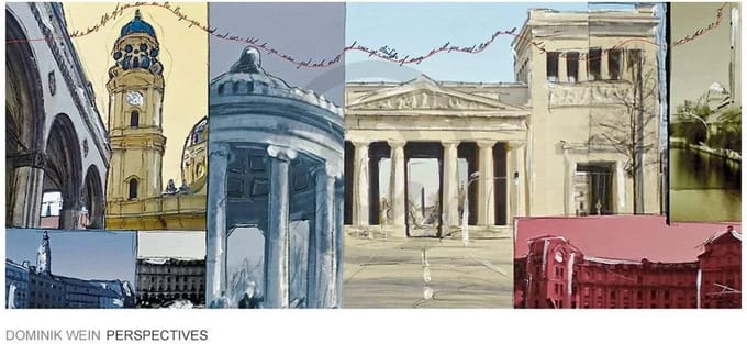 Kunstdruk Dominik Wein - München II 100x50cm