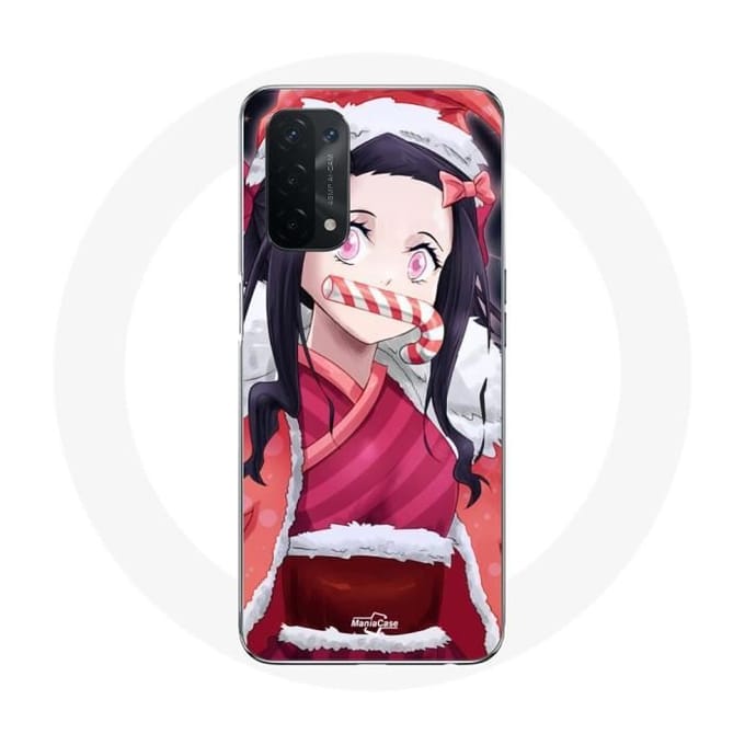 Coque pour Oppo A74 Anime Demon Slayer Kamado Nezuko Le jour de Noël 2023