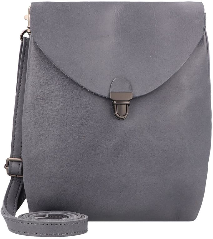 HAROLD'S Leren Schoudertas Fold Handbag Clutch Up Light Blue Blauwgrijs