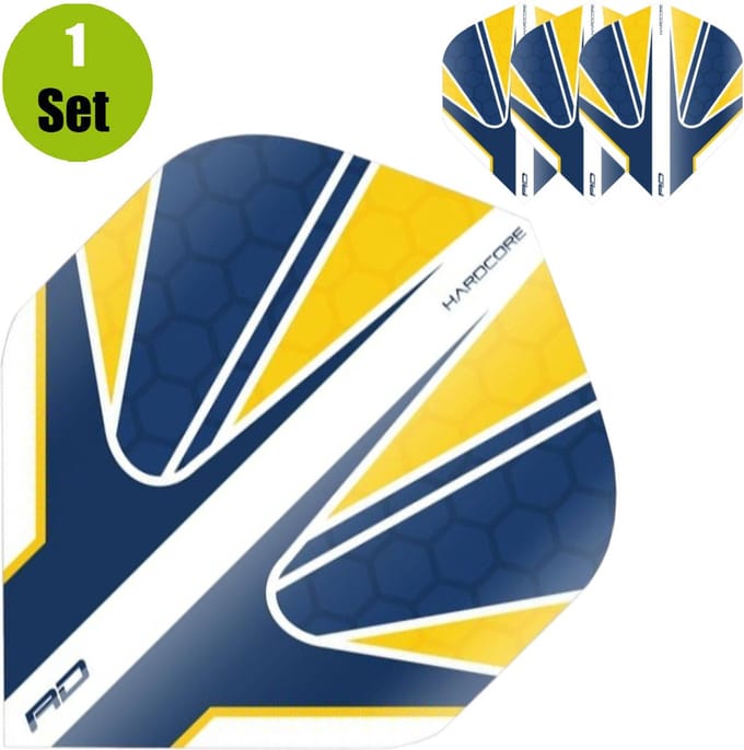 RedDragon Hardcore Radical Dartflights - Blauw-Geel