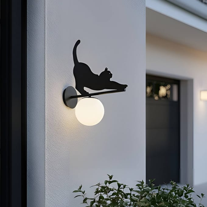 Lindby - Wandlamp buiten - 1licht - metaal - H: 40 cm - E14 - zwart