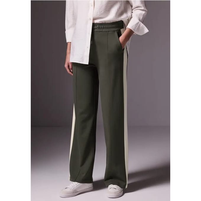 Broek met contrasterende strepen