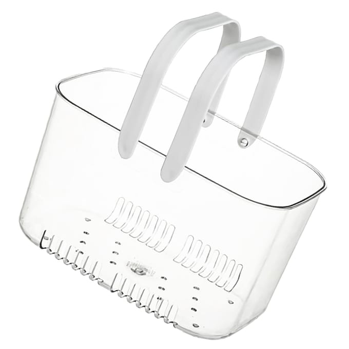 Douchemandje Schattige Eenvoudige Stijl Grote Capaciteit Waterdicht Hol Design Draagbaar Transparant Douche white