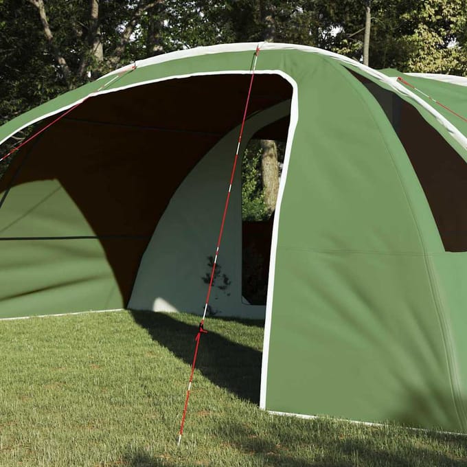 vidaXL - Tunnel - Tent - voor - 6 - Personen - 6-persoons - Groen - en - Wit