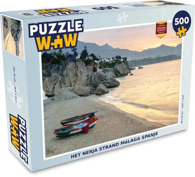 Puzzel Het Nerja strand Málaga Spanje - Legpuzzel - Puzzel 500 stukjes