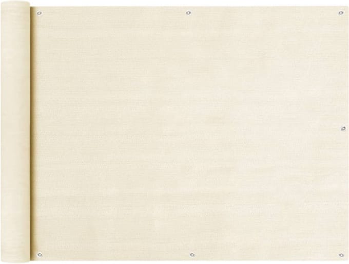 vidaXL - Balkonscherm - 90x400 - cm - HDPE - crèmekleurig