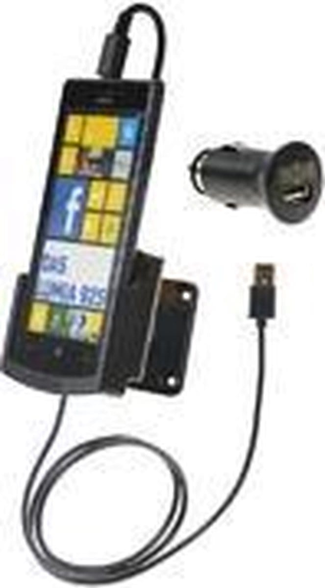 Kram Telecom houder - Nokia Lumia 925 met 12/24V plug
