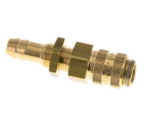 Messing DN 5 Luchtkoppeling Snelkoppeling 9 mm Slangpilaar Schotkoppeling Double Shut-Off