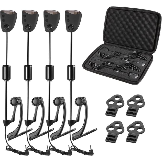 Lixada Fishing Swinger Set Karpervissen Beetmelder Swinger Digitaal Visalarm LED Bite Swinger Set black