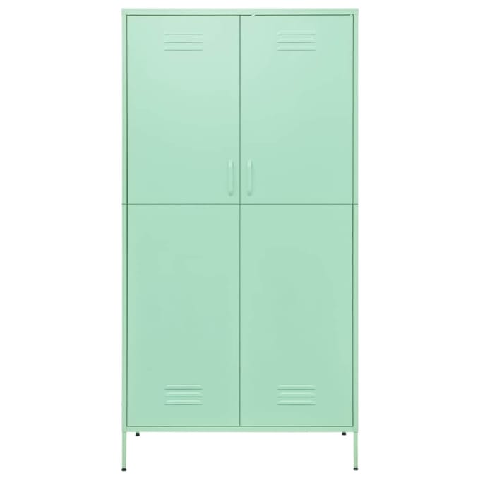 vidaXL - Kledingkast - 90x50x180 - cm - staal - mintkleurig