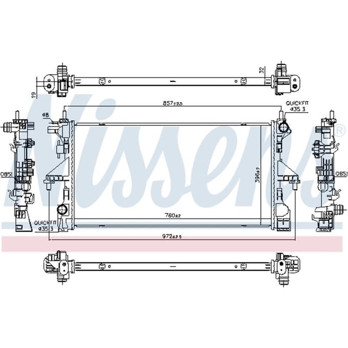 Radiator, motorkoeling NISSENS 606756