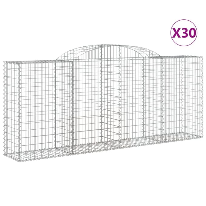 vidaXL - Schanskorven - 30 - st - gewelfd - 300x50x120/140 - cm - ijzer