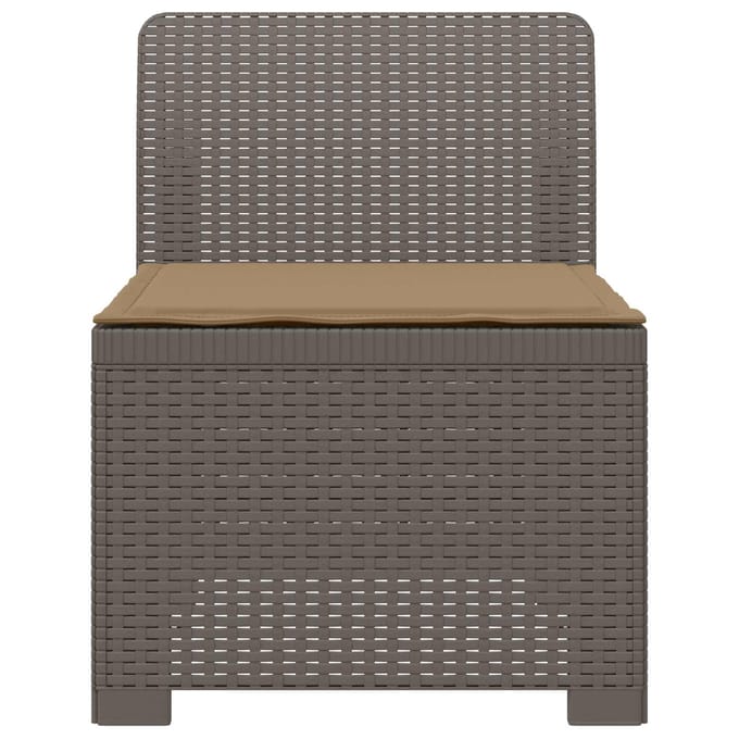 vidaXL - Eén-zits - Tuin - Sofa - met - Kussen - Rieten - Look - PP - Lichtgrijs