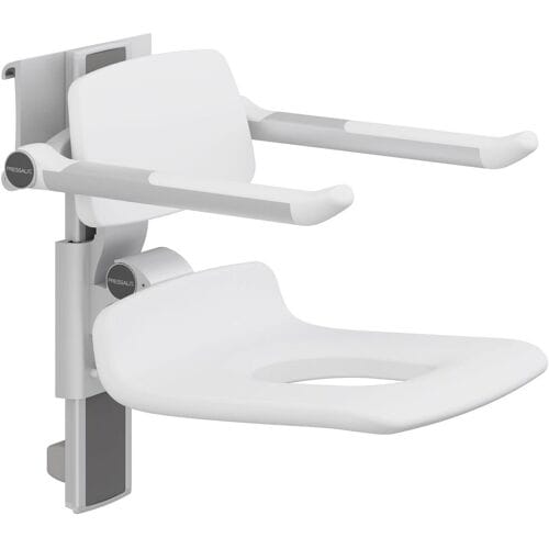 Pressalit PLUS shower seat 450 height adjustable with backrest and armrest R7465000