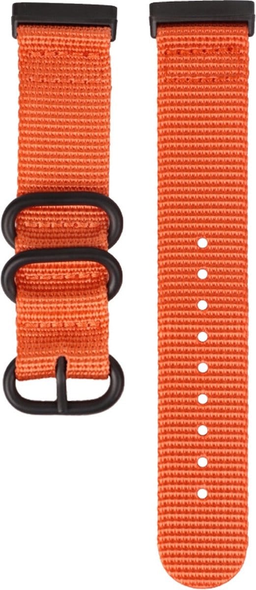 Nylon bandje - geschikt voor Fitbit Versa 4 / Sense 2 - oranje