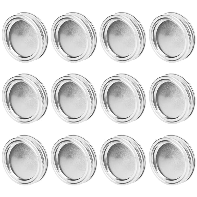 12 stuks 70 mm Ronde Normale Mond Split-Type Potdeksel Container Afsluitdeksel voor Kruiden Honing gray