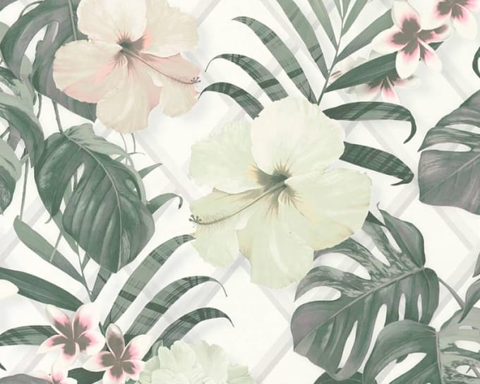 BLOEMEN BEHANG | Botanisch - creme groen wit - A.S. Création Michalsky 3