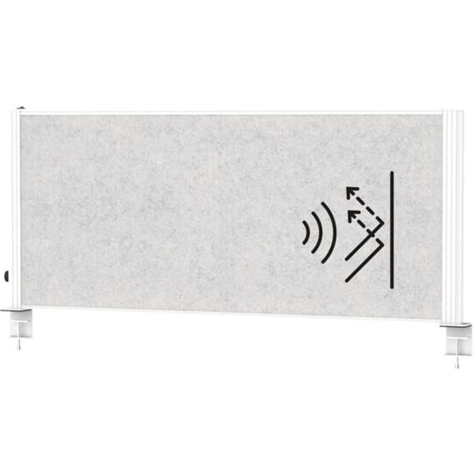 MAUL bureauverdeler MAULconnecto Uplight, L 1200 x H 500 mm, LED-verlichting, wit