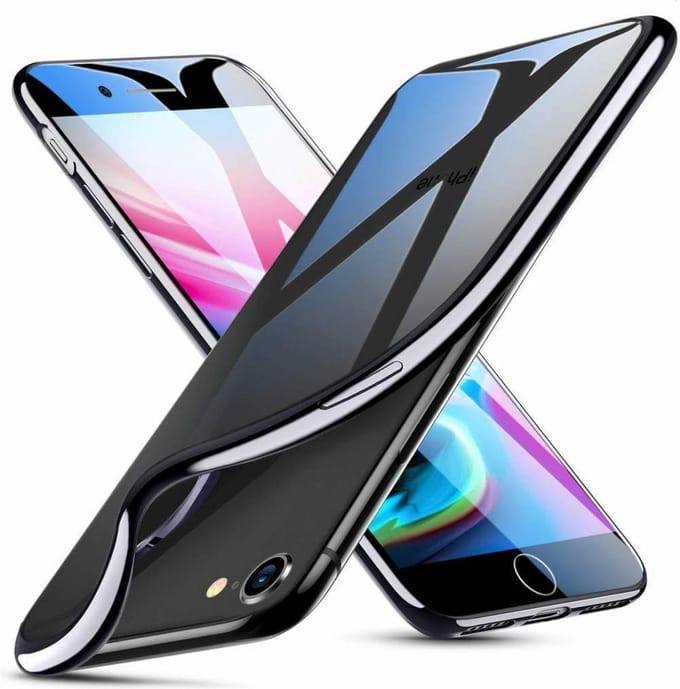 ESR iPhone 7 Plus hoesje ultradun galvanische zwarte zijkant zacht TPU