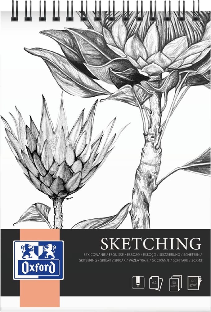 Tekenblok oxford sketching a4 50 vel spiraal | 5 stuks