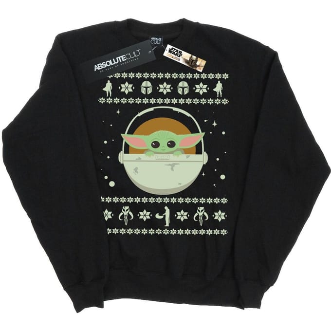 Star Wars Heren The Mandalorian Het Kind Kerst Sweatshirt (Zwart)