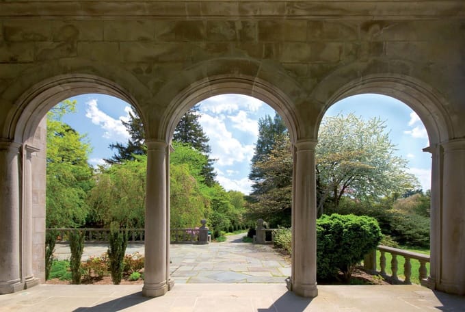 Garden Through Arches Photo Wallcovering