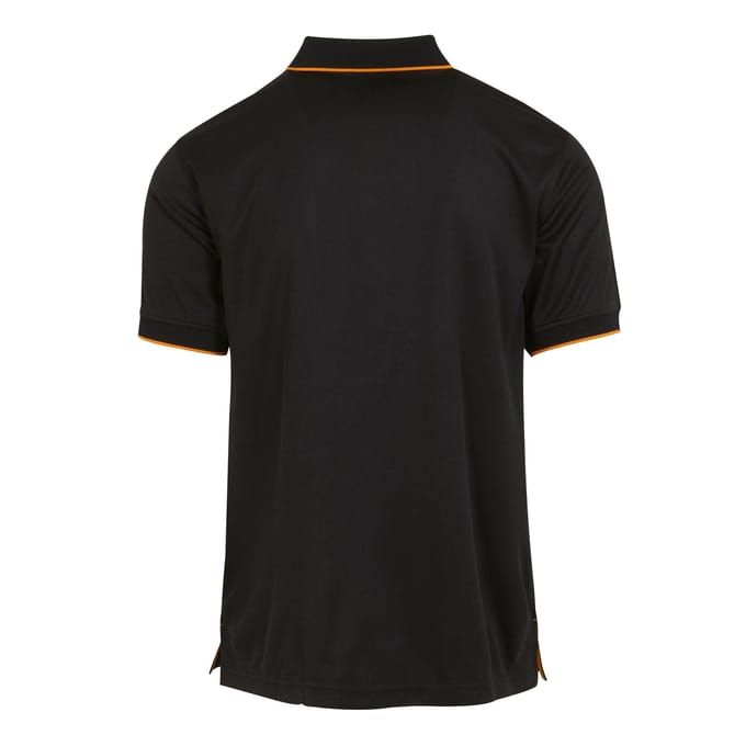 Regatta Heren Navigate Poloshirt met Korte Mouwen (Zwart/Oranje Pop)