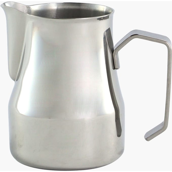 Motta Europa Melkkan | Zilver Roestvrij Staal 0,25 l | Espresso Latte Art Pitcher voor Romig Melkschuim met Ideale Schenktuit