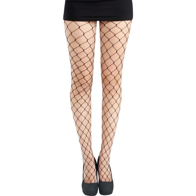 Pamela Mann - Gothic Maillot - Extra Large Net Tights - voor Vrouwen - zwart
