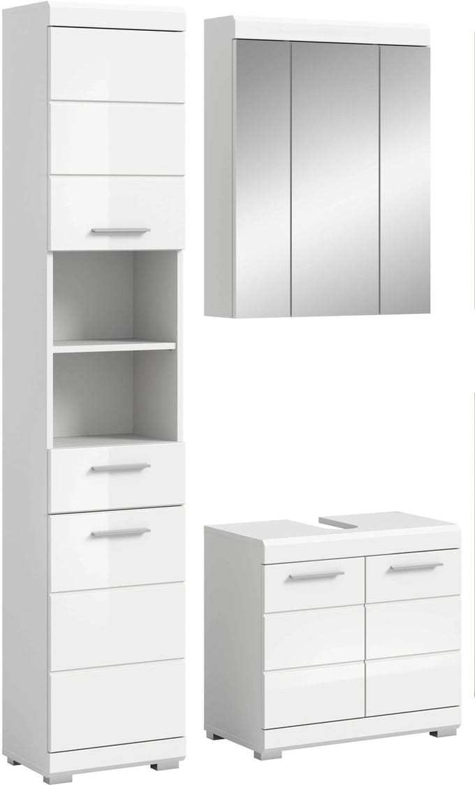 Scout badkamercombinatie wit hoogglans MDF TZ wit NB - 34x112x191cm