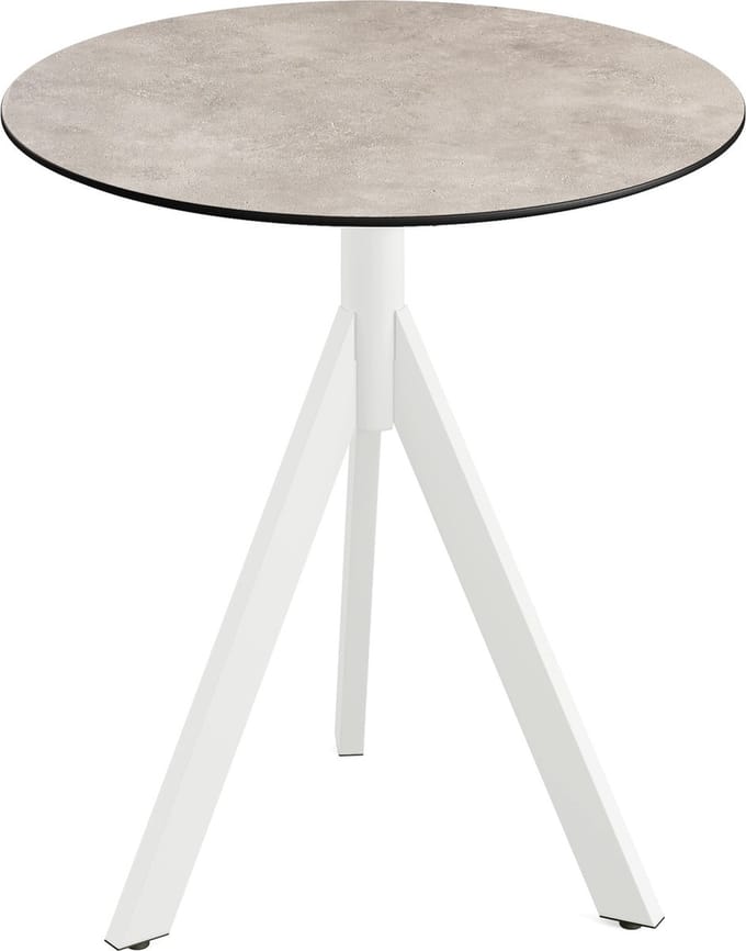 Essentials Infinity Tripod Terrastafel Wit Frame + Moonstone HPL 70 cm - 140021370 - Horeca & Professioneel